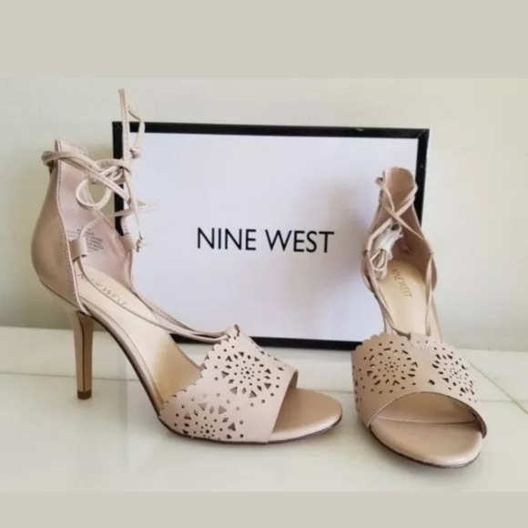 Nine West Shoes - NEW ANKLE TIE HEEL, Natural, Size 8.5 NINE WEST